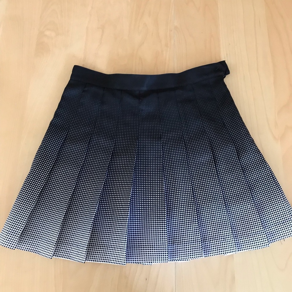 Black to White Ombré Pleated Mini Skirt